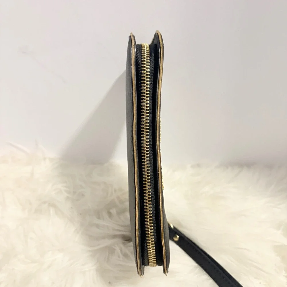 Michael Kors Jet Set Travel Zip Around Accordion Wallet Black 38F7YFMZ3L